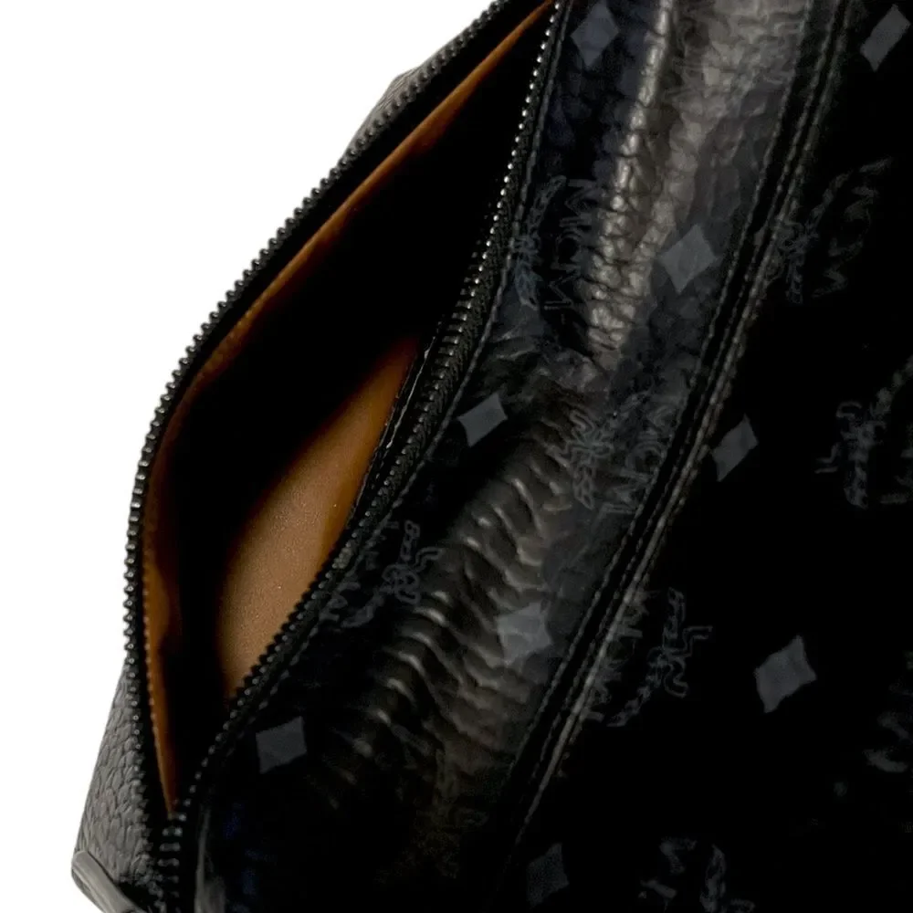 MCM Blk/Gry Monogram Stark Side Studs Backpack in Visetos |Size: 42.5cm|